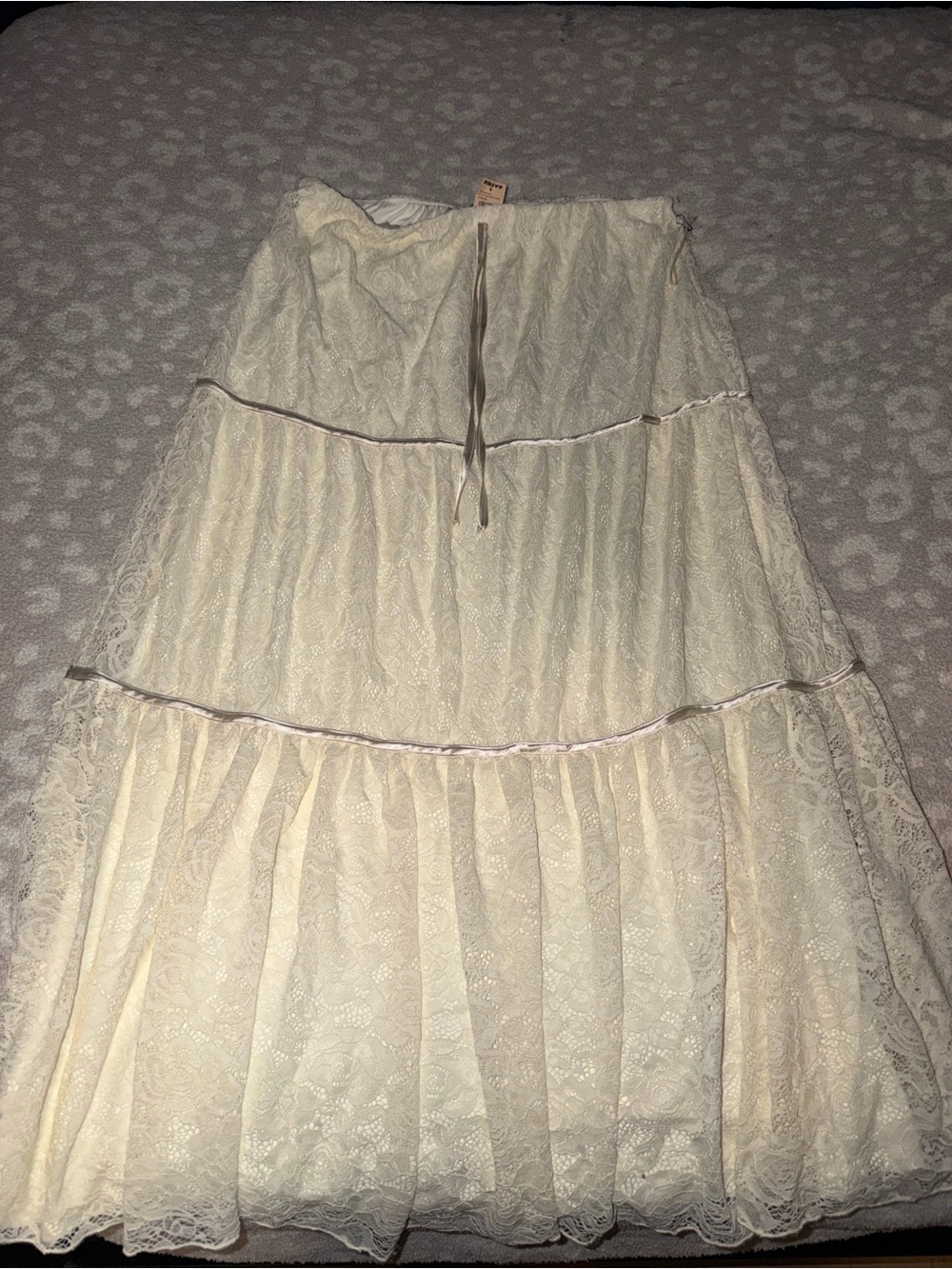 Tilly's Ivory Lace Tiered Maxi Skirt